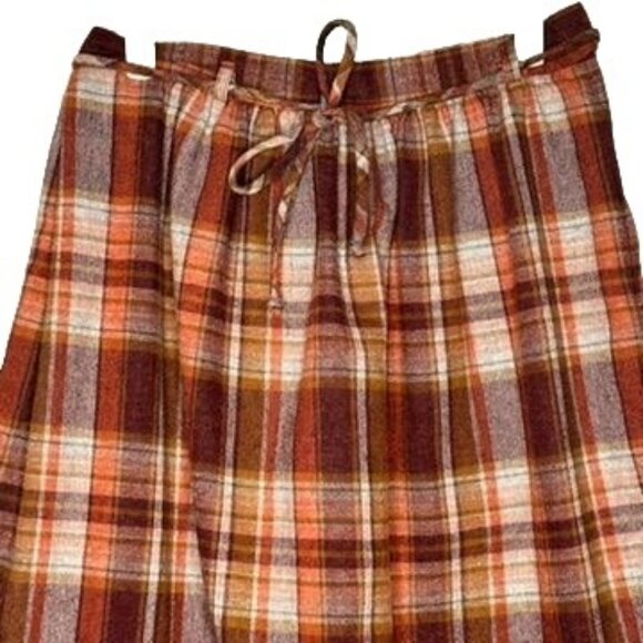 Vintage Plaid Wool Skirt Side Zip Twee Schoolgirl Grunge 90s 80s Academia Prep - Picture 2 of 6